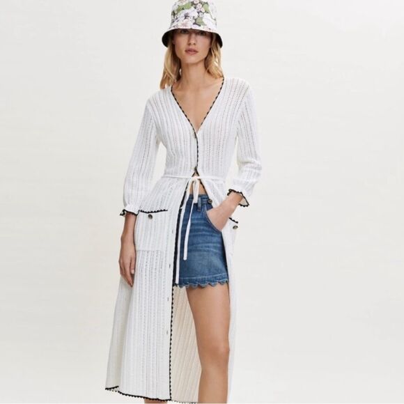 NWT Maje Scallop-Trimmed Knitted Dress size 3 Large - Picture 4 of 9